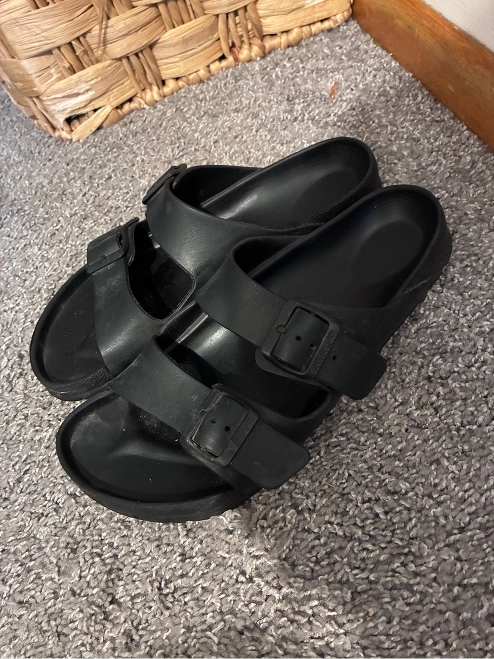 Birkenstock Black Double Buckle EVA Slide Sandals
